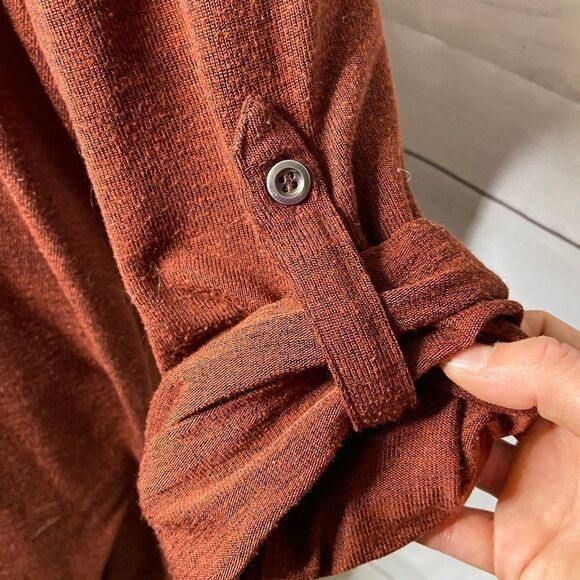 Simply Noelle XL rust orange rolled sleeve tunic - Picture 4 of 6